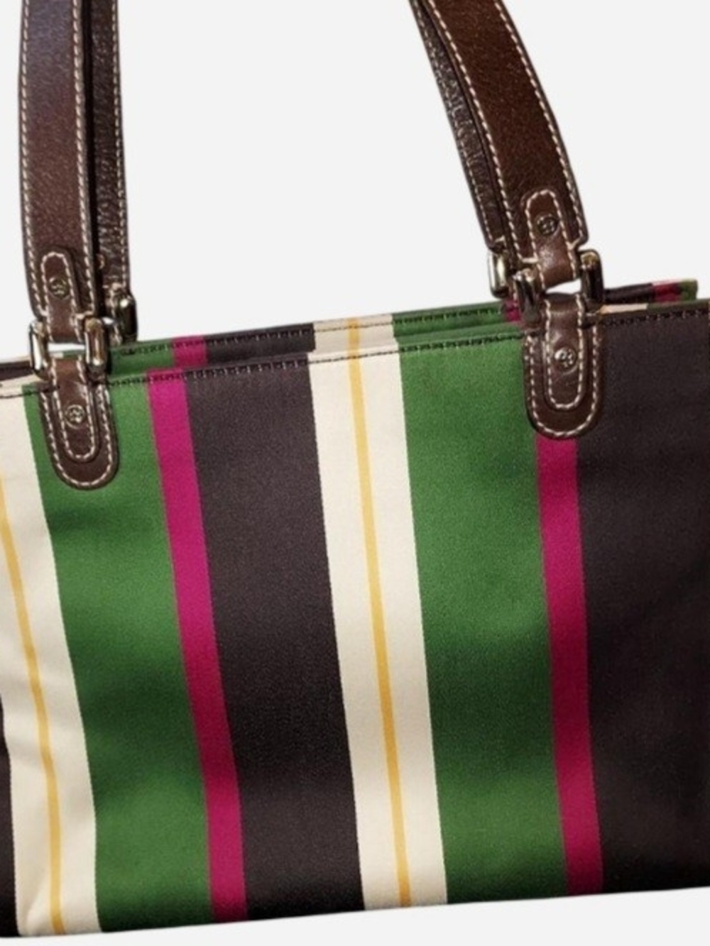 Kate Spade Striped, Structured Canvas Shoulder Bag - Picture 2 of 6
